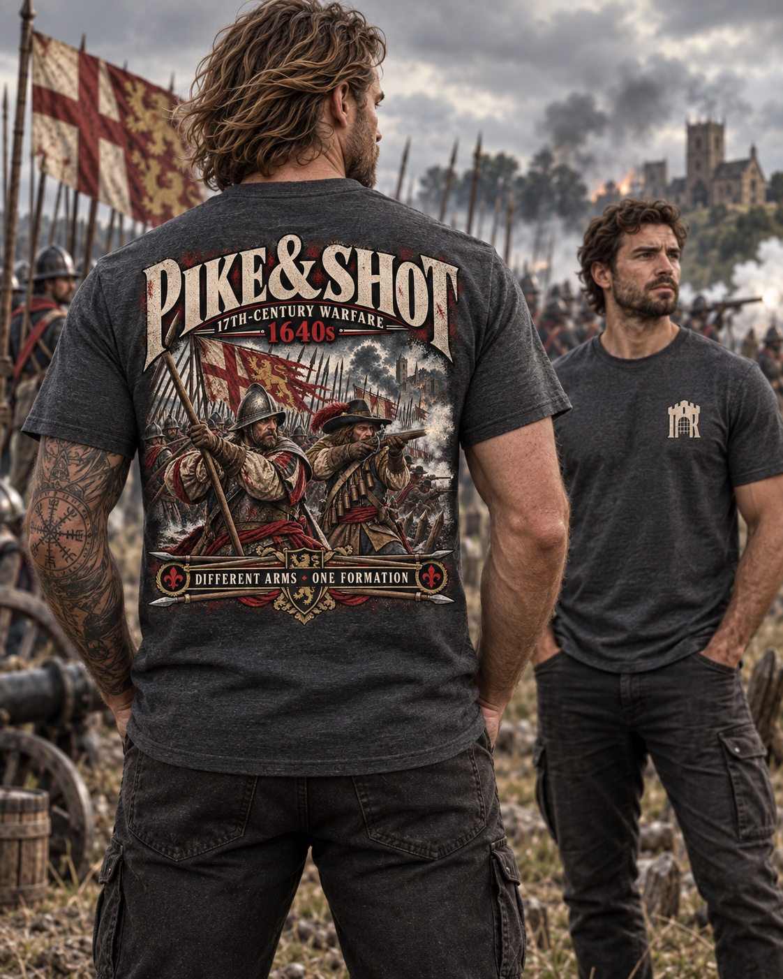 Pike and Shot 17th-century warfare T-shirt graphic design