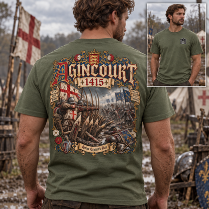 Agincourt 1415 Medieval Battle T-Shirt Iron Regiment historical T-shirt image 1