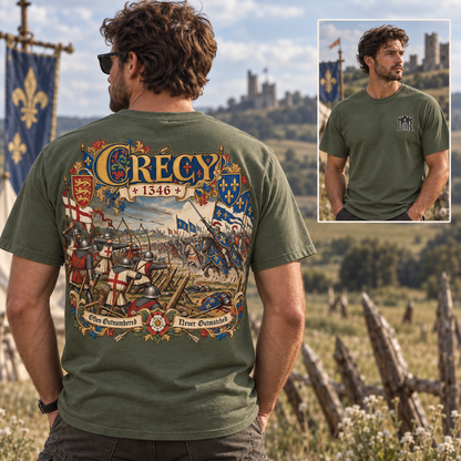 Crécy 1346 Battle T-Shirt Iron Regiment historical T-shirt image 1