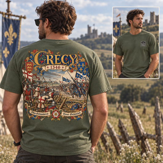 Crécy 1346 Battle T-Shirt Iron Regiment historical T-shirt image 1