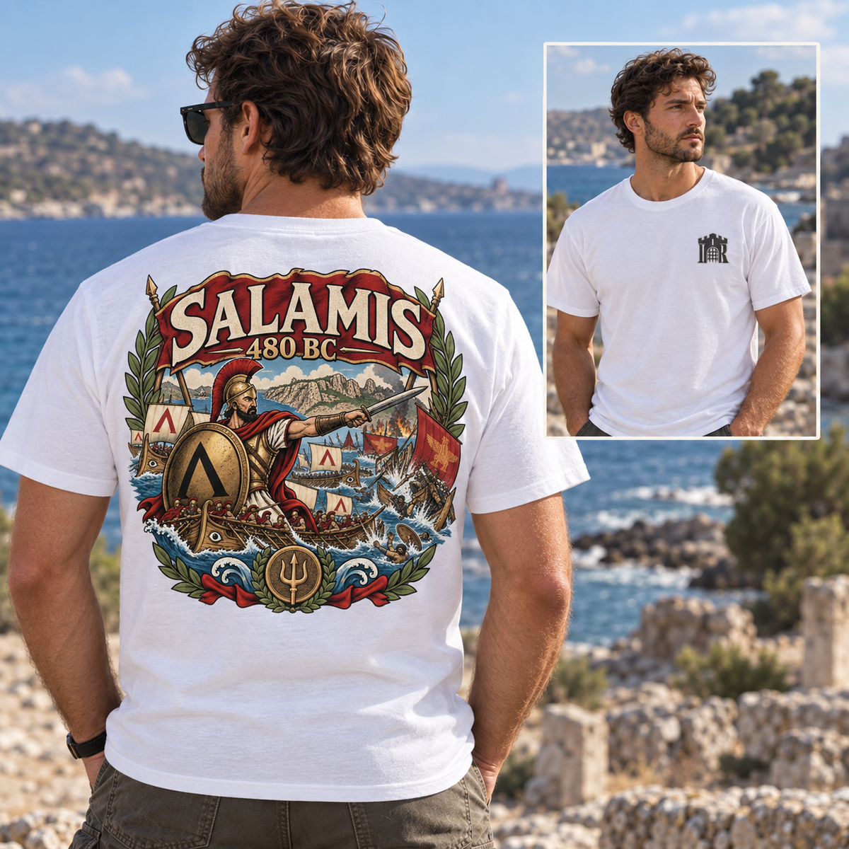 Salamis 480 BC Greek Battle T-Shirt Iron Regiment historical T-shirt image 1