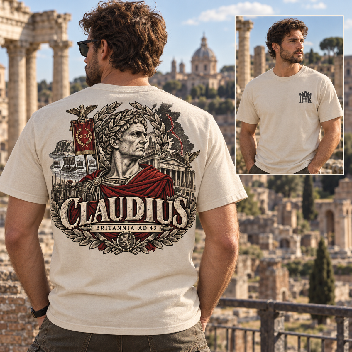 Claudius Roman Emperor T‑Shirt Iron Regiment historical T-shirt image 1