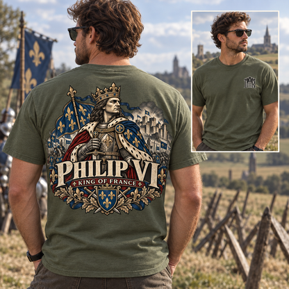 Philip VI King of France T‑Shirt Iron Regiment historical T-shirt image 1