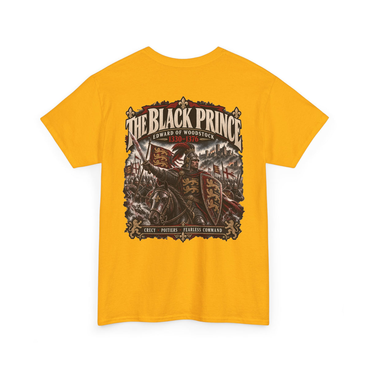 Edward the Black Prince medieval knight T-shirt product mock-up
