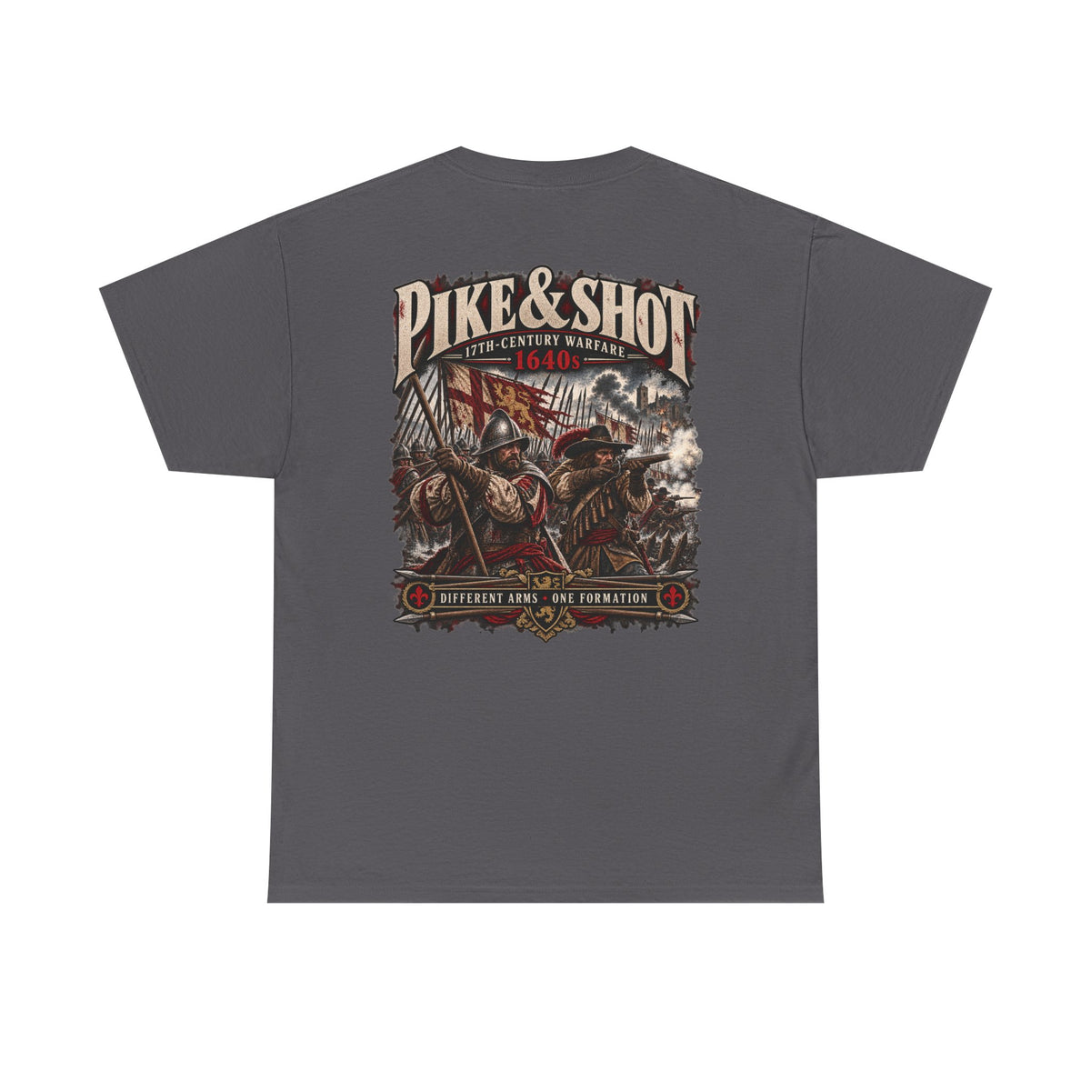Pike and Shot 17th-century warfare T-shirt product mock-up