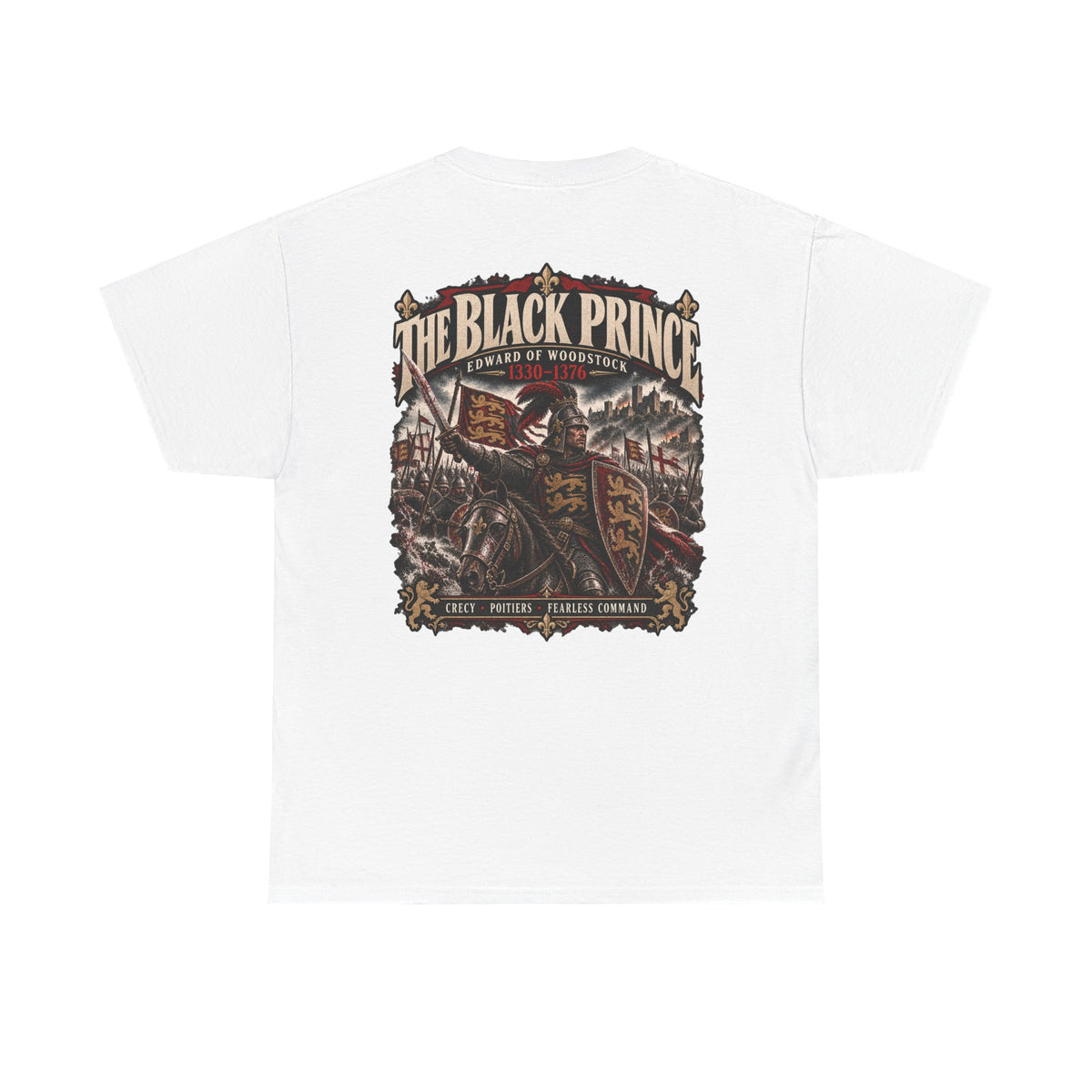 Edward the Black Prince medieval knight T-shirt product mock-up