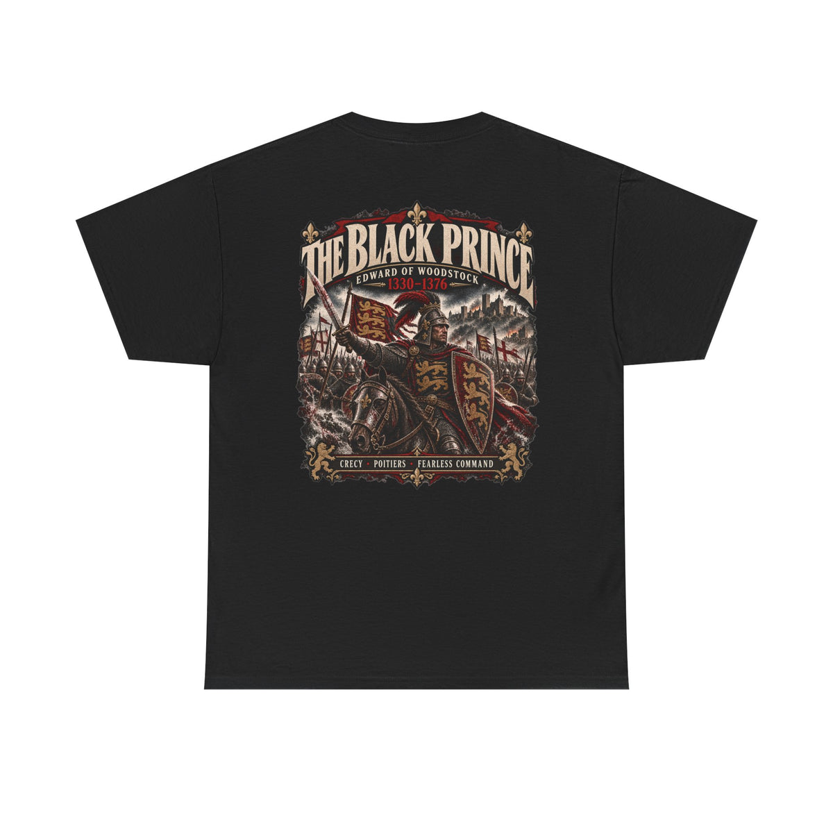 Edward the Black Prince medieval knight T-shirt product mock-up