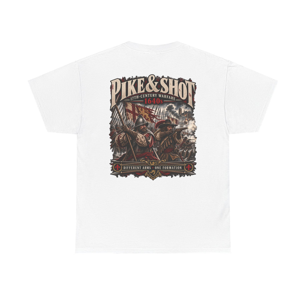 Pike and Shot 17th-century warfare T-shirt product mock-up