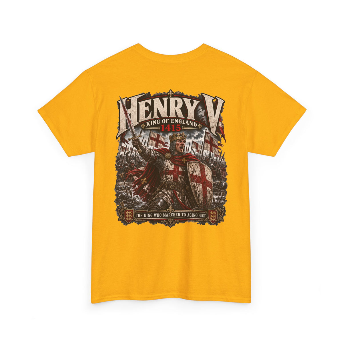 Henry V Agincourt 1415 medieval history T-shirt product mock-up