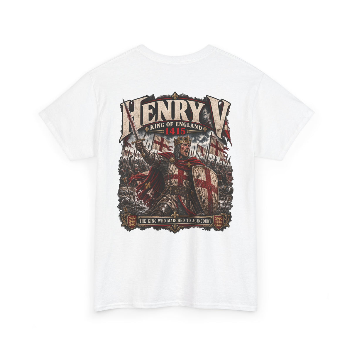 Henry V Agincourt 1415 medieval history T-shirt product mock-up