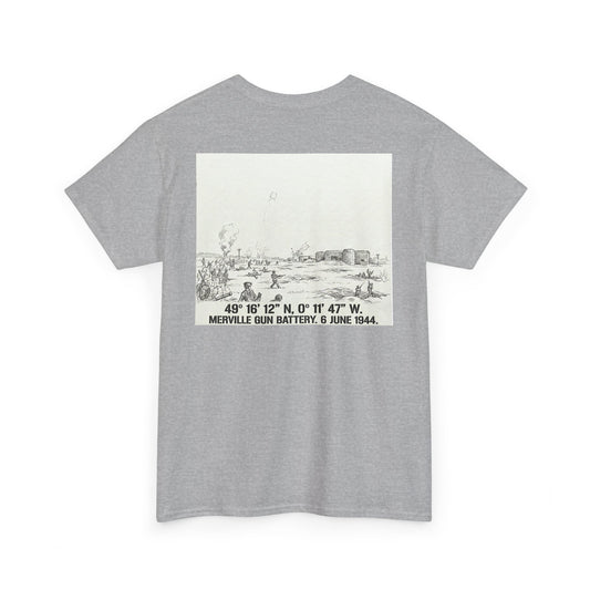 Normandy D-Day Merville Gun Battery Sketch T-Shirt — 6 June 1944