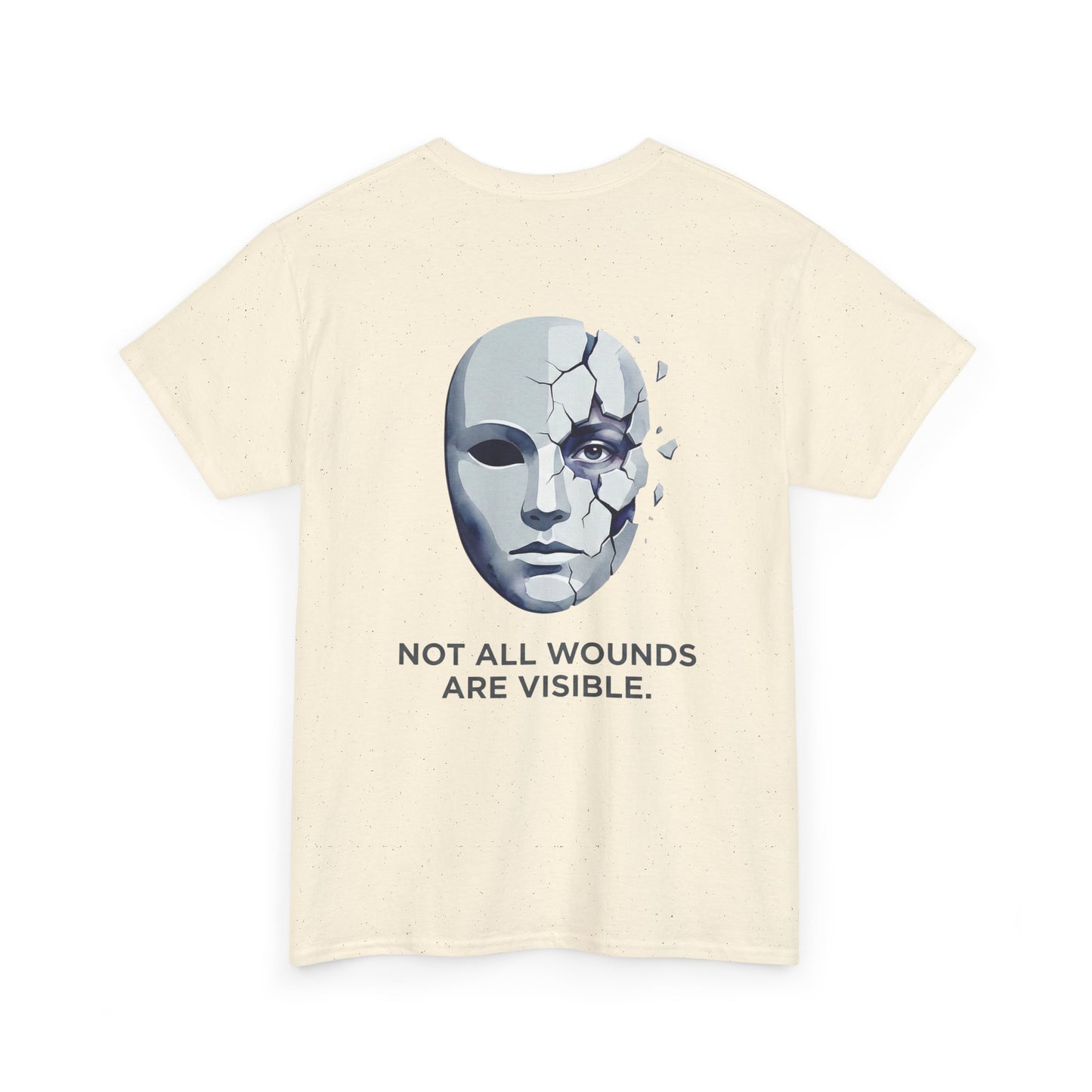 T‑Shirt — “Not All Wounds Are Visible” Cracked Mask Mental Health Awareness Tee