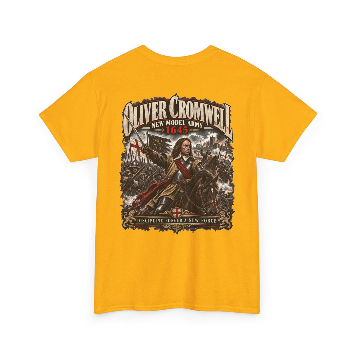 Oliver Cromwell New Model Army history T-shirt product mock-up