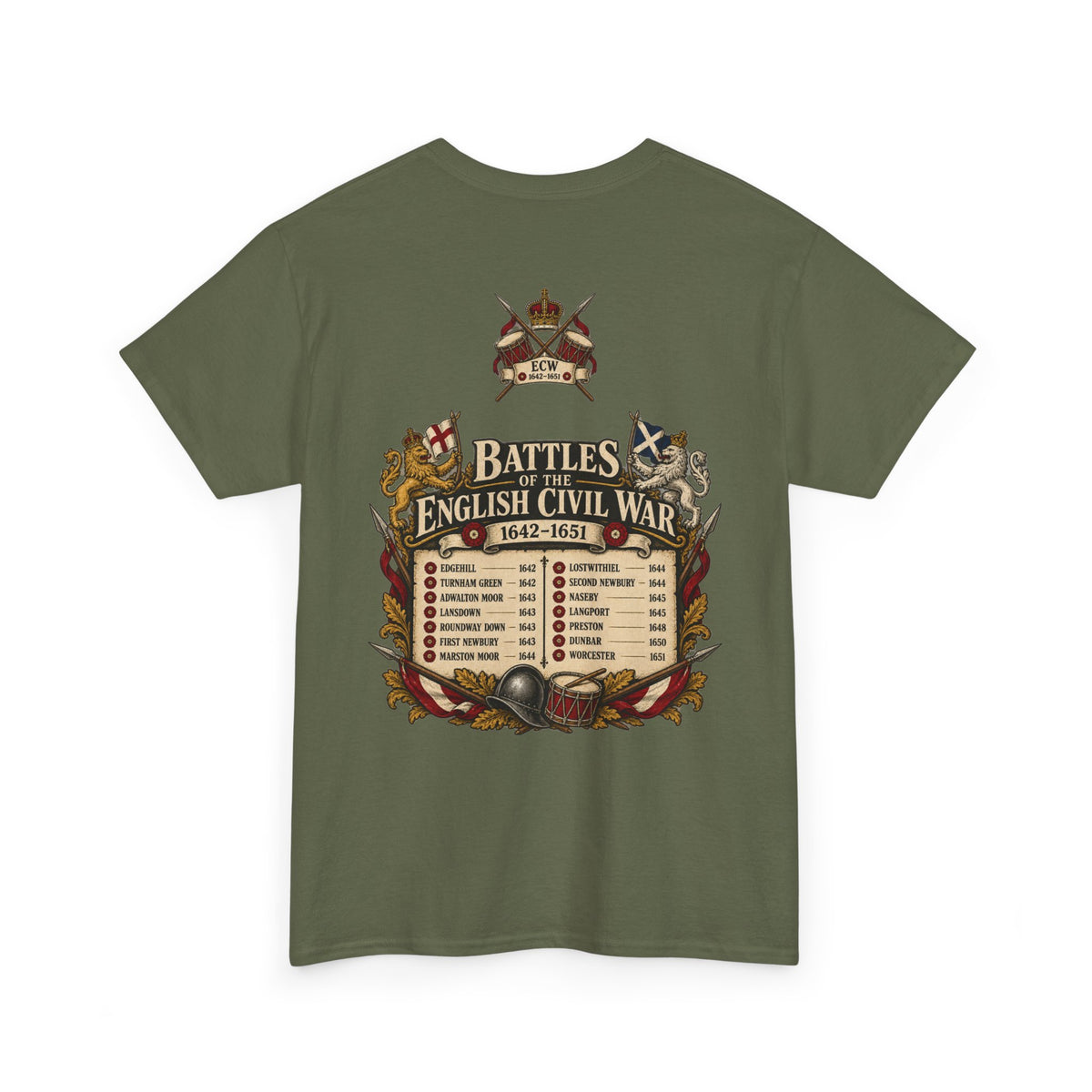 English Civil War battles list T-shirt – alternate product view 5