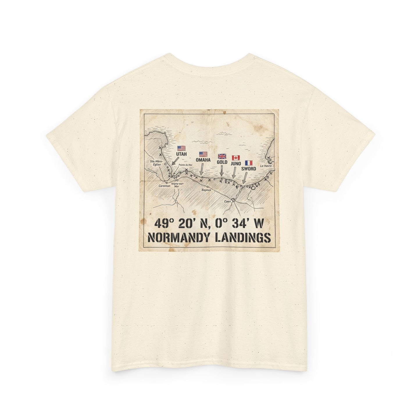 T-Shirt — Normandy Landings Map Tee (4920'N 034'W)