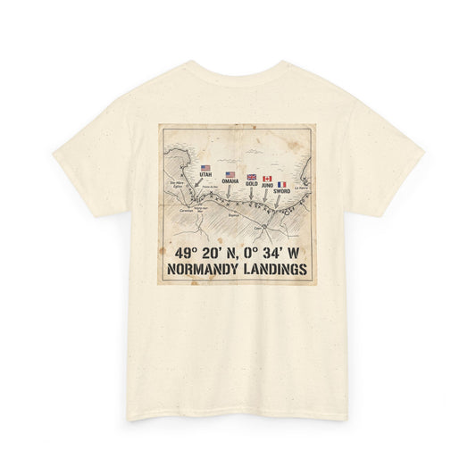 T-Shirt — Normandy Landings Map Tee (4920'N 034'W)
