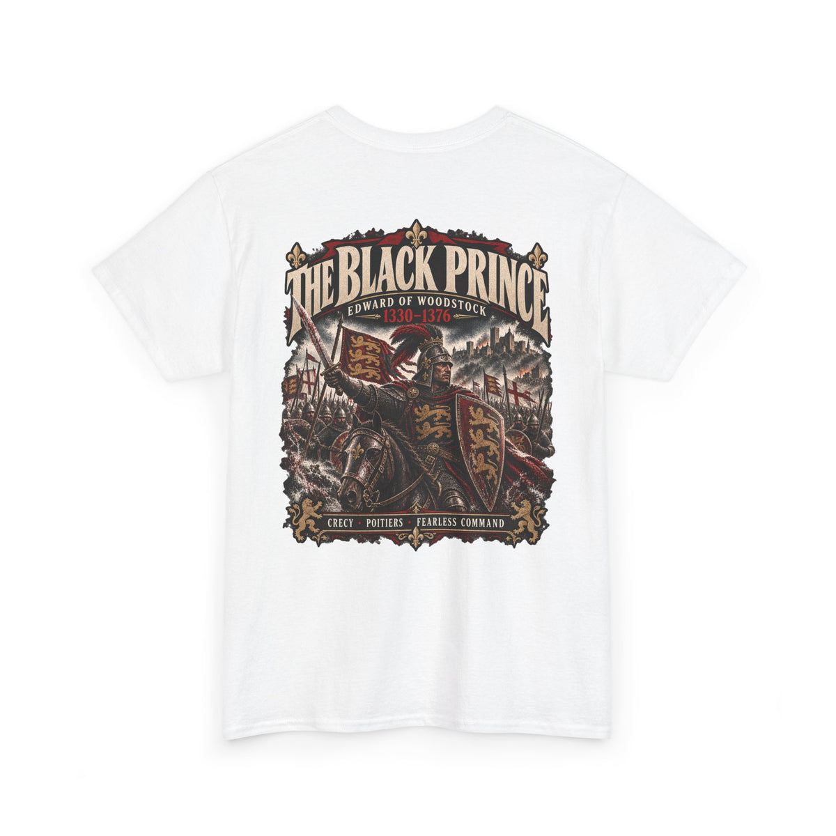 Edward the Black Prince medieval knight T-shirt product mock-up