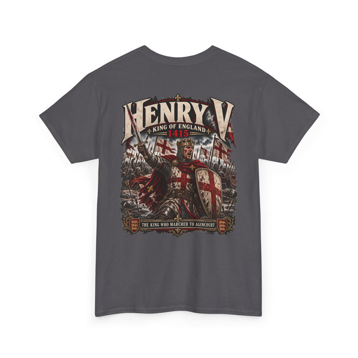 Henry V Agincourt 1415 medieval history T-shirt product mock-up