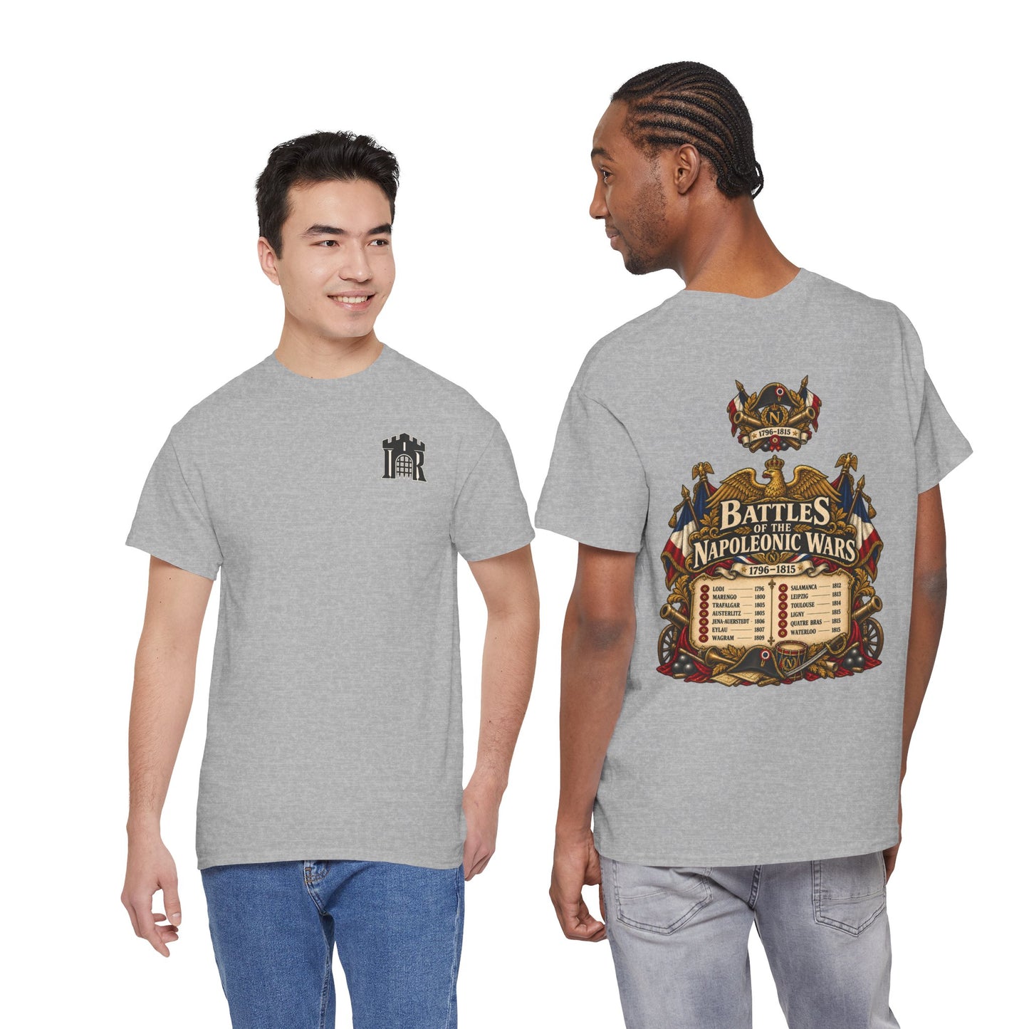 Napoleonic era battles 1796–1815 list T-shirt – Iron Regiment
