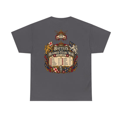 Hundred Years’ War battles medieval history T-shirt product mock-up