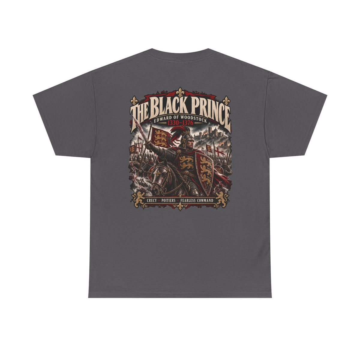 Edward the Black Prince medieval knight T-shirt product mock-up